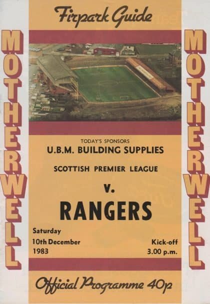 Motherwell v Glasgow Rangers 10-Dec-1983