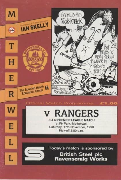 Motherwell v Glasgow Rangers 17-Nov-1990