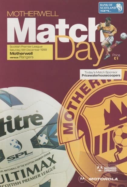 Motherwell v Glasgow Rangers 18-Dec-1999
