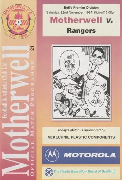 Motherwell v Glasgow Rangers 22-Nov-1997