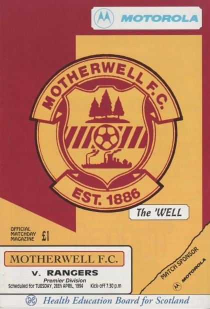 Motherwell v Glasgow Rangers 26-Apr-1994