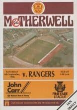 Motherwell v Glasgow Rangers 06-Sep-1986