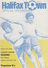 Halifax Town v Reading 18-Apr-1978