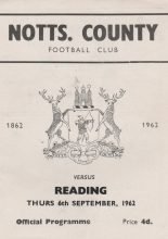 Notts County v Reading 06-Sep-1962