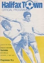 Halifax Town v Rochdale 17-Dec-1977