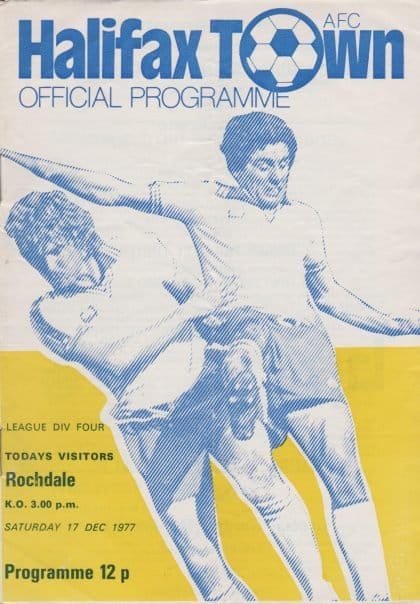 Halifax Town v Rochdale 17-Dec-1977