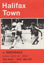 Halifax Town v Rochdale  18-Aug-1971