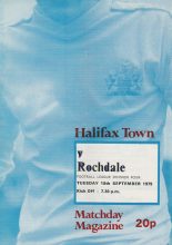 Halifax Town v Rochdale  18-Sep-1979
