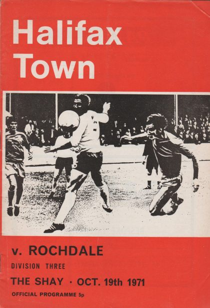 Halifax Town v Rochdale  19-Oct-1971