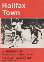 Halifax Town v Rochdale  31-Aug-1971