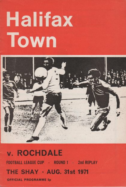 Halifax Town v Rochdale  31-Aug-1971