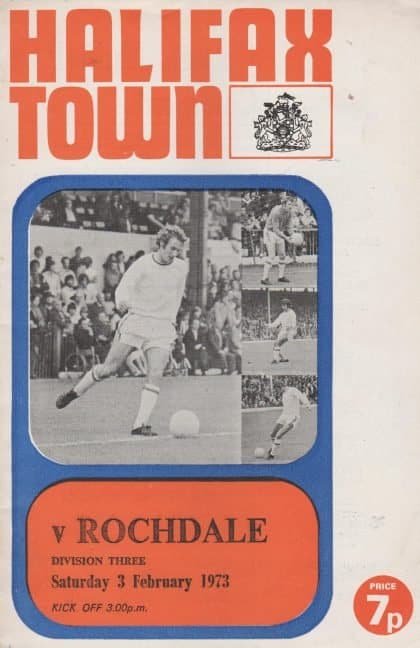 Halifax Town v Rochdale  03-Feb-1973