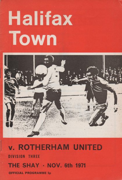 Halifax Town v Rotherham United 06-Nov-1971