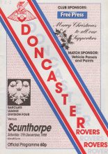 Doncaster Rovers v Scunthorpe United  17-Dec-1988