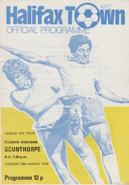 Halifax Town v Scunthorpe United 28-Mar-1978