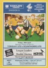 Torquay United v Scunthorpe United 28-Apr-1989