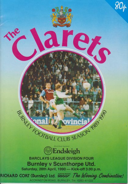 Burnley v Scunthorpe United 28-Apr-1990