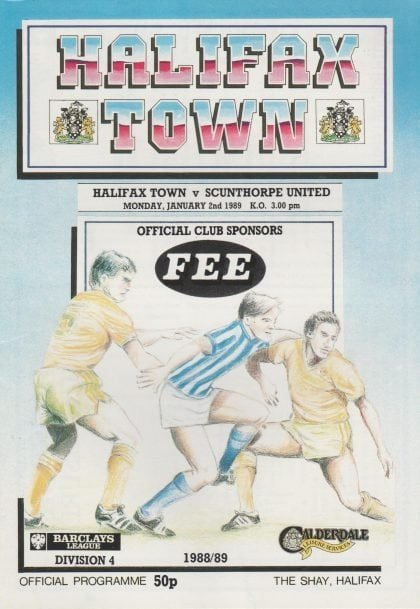 Halifax Town v Scunthorpe United 02-Jan-1989