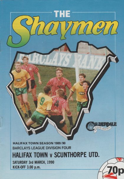 Halifax Town v Scunthorpe United 03-Mar-1990