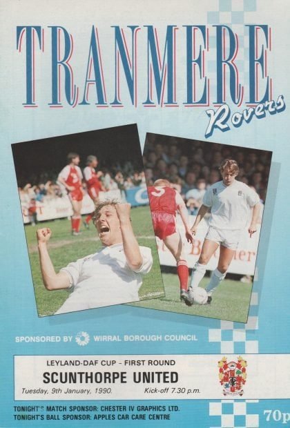 Tranmere Rovers v Scunthorpe United 09-Jan-1990