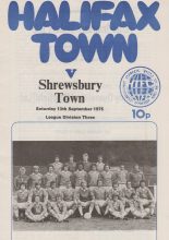 Halifax Town v Shrewsbury Town 13-Sep-1975