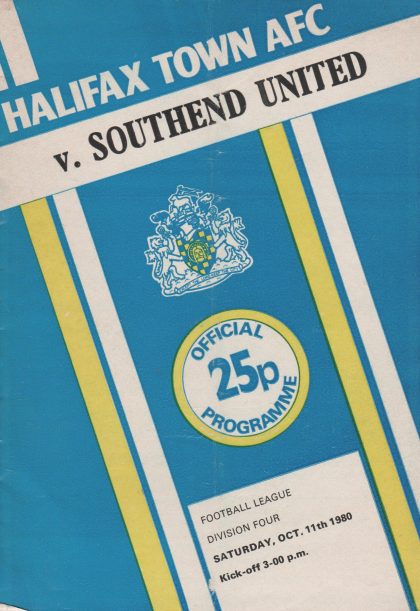 Halifax Town v Southend United  11-Oct-1980
