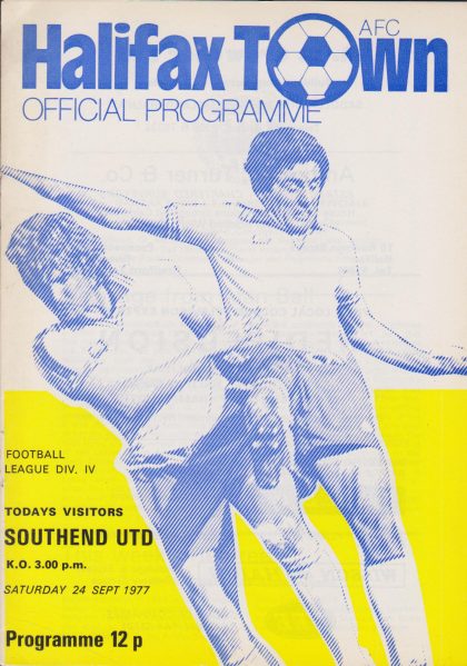 Halifax Town v Southend United 24-Sep-1977