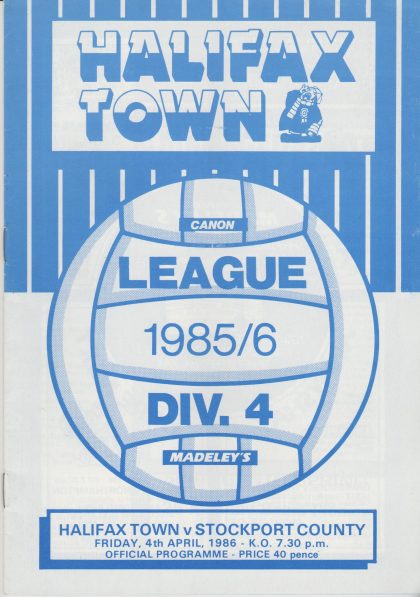Halifax Town v Stockport County 04-Apr-1986