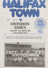 Halifax Town v Swindon Town 13-Mar-1976