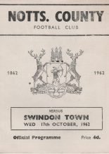 Notts County v Swindon Town 17-Oct-1962