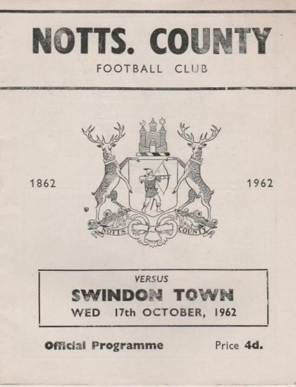 Notts County v Swindon Town 17-Oct-1962
