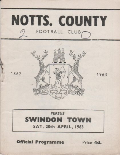 Notts County v Swindon Town 20-Apr-1963