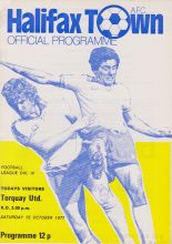Halifax Town v Torquay United 15-Oct-1977