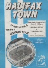 Halifax Town v Torquay United 27-Aug-1983