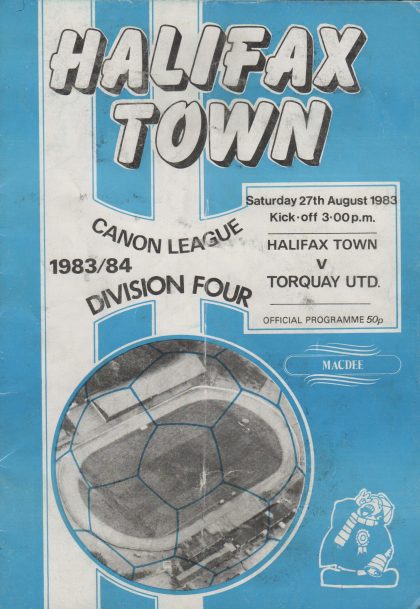 Halifax Town v Torquay United 27-Aug-1983