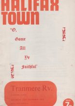 Halifax Town v Tranmere Rovers 22-Dec-1973