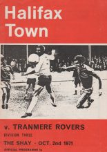 Halifax Town v Tranmere Rovers 02-Oct-1971