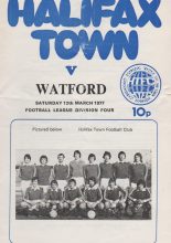 Halifax Town v Watford 12-Mar-1977