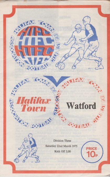 Halifax Town v Watford 22-Mar-1975