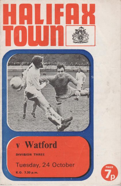 Halifax Town v Watford 24-Oct-1972