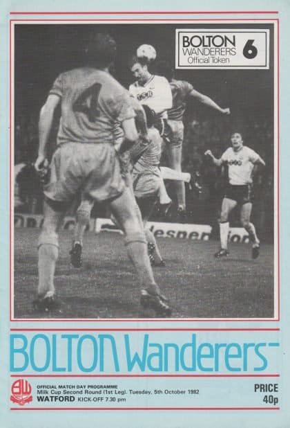 Bolton Wanderers v Watford 05-Oct-1982