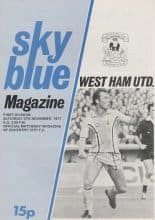 Coventry City v West Ham United 05-Nov-1977