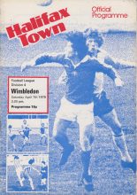 Halifax Town v Wimbledon  07-Apr-1979