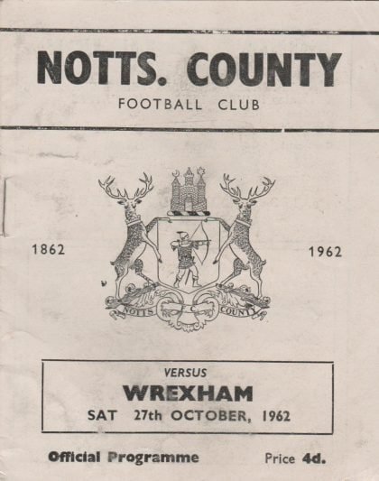 Notts County v Wrexham 27-Oct-1962