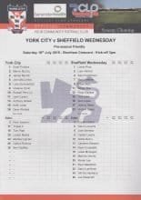 York City v Sheffield Wednesday 18-Jul-2015