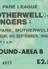 Motherwell v Glasgow Rangers 06-Sep-1986