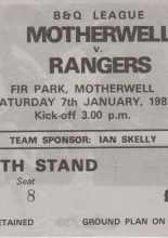 Motherwell v Glasgow Rangers 07-Jan-1989