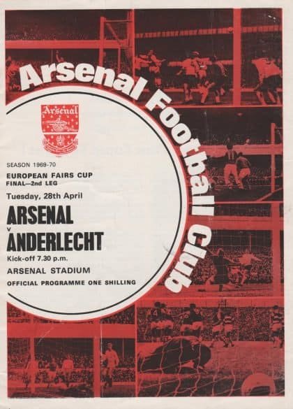 Arsenal v Anderlecht  28-Apr-1970