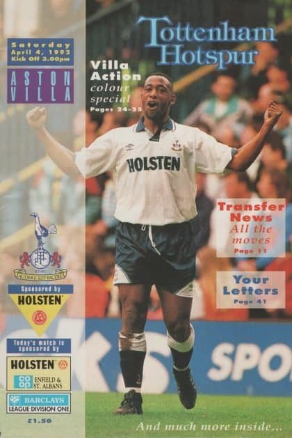 Tottenham Hotspur v Aston Villa 04-Apr-1992
