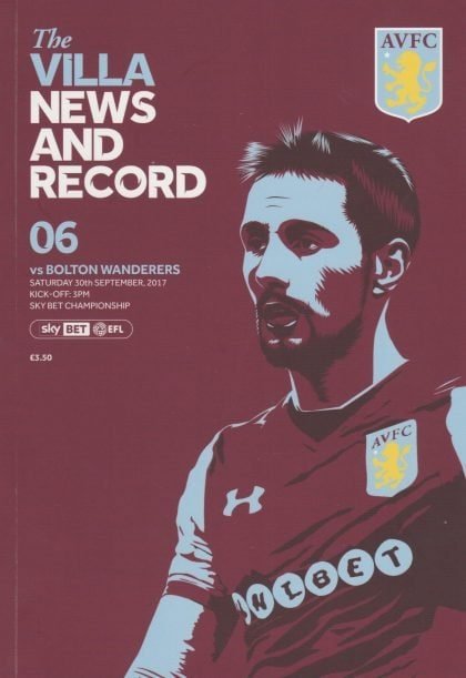 Aston Villa v Bolton Wanderers 30-Sep-2017